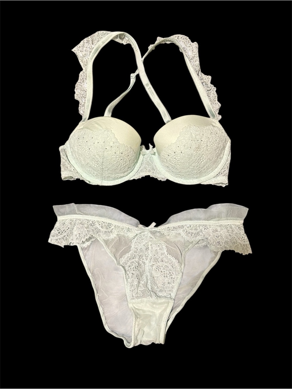Victoria's Secret mint green Lace lingerie Set